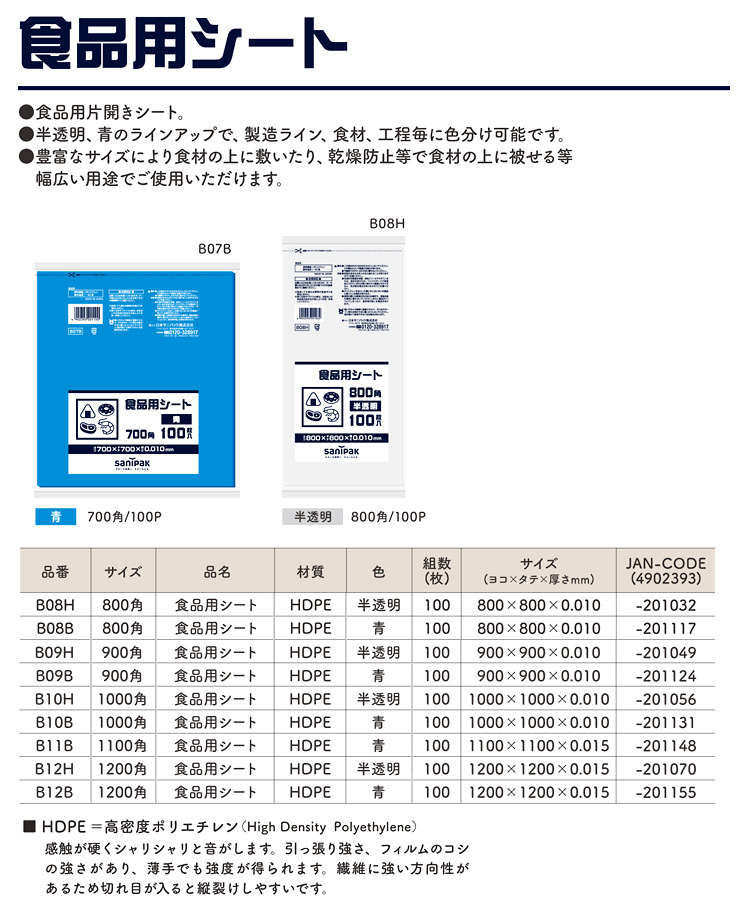 食品用シート