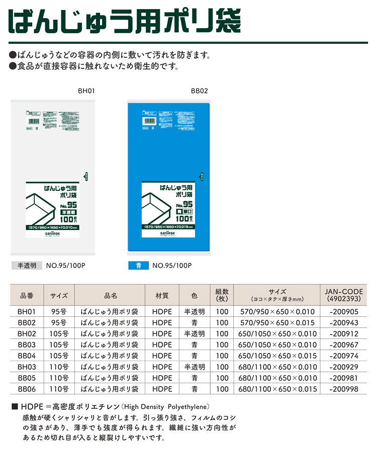 ばんじゅう用ポリ袋