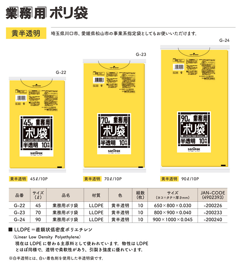 〔ごみ収集〕業務用ポリ袋(特定地域事業系指定袋対応)