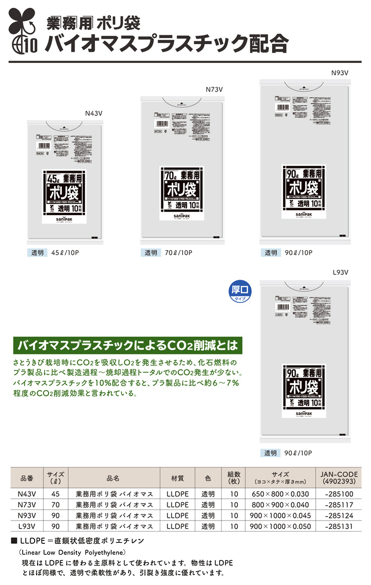 〔ごみ収集〕業務用ポリ袋バイオマス