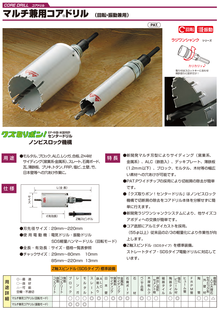 レビューを書けば送料当店負担】 マルチ兼用コアボディ MVB-29 回転 振動兼用