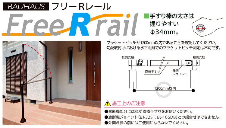 〔フリーRレール〕遮断機式受側ブラケット面付(角度調整付)