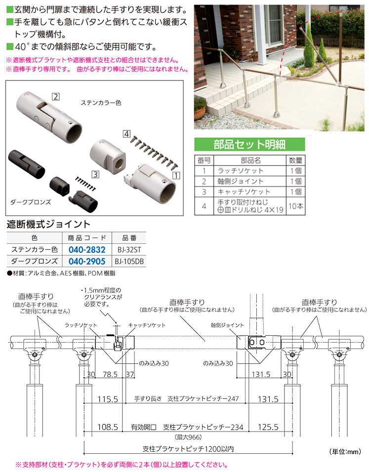 〔フリーRレール〕遮断機式ジョイント