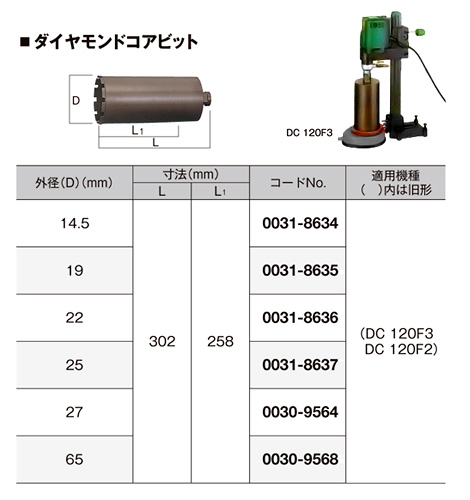 ハイコーキ 湿式ダイヤモンドコアビット 0031-8635 / ダイヤモンド