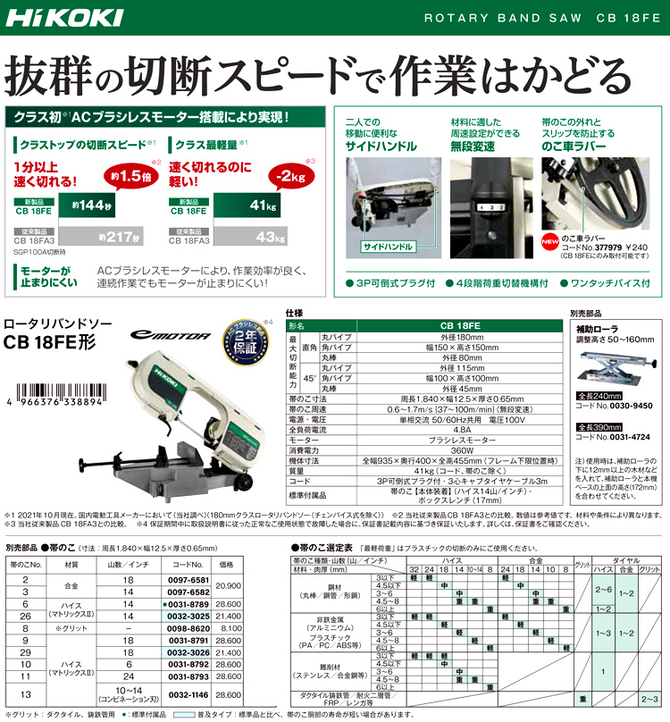 日立工機 ロータリバンドソー CB18F3 ハイコーキハイコーキ