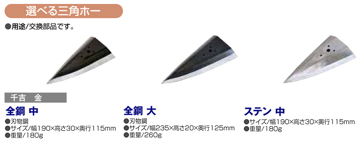 〔千吉 金〕選べる　三角ホーヘッド