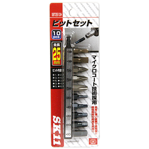 〔SK11〕ビット差換えドライバー用25mmビット10本組