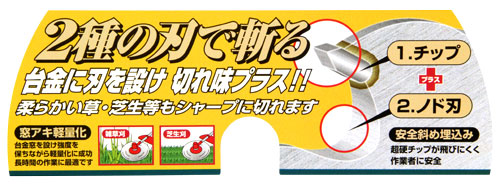 〔セフティー3〕刈払機用2段刃チップソー(JIS規格適合品）