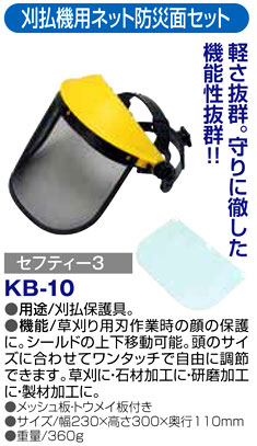 〔セフティー3〕刈払機用ネット防災面セット