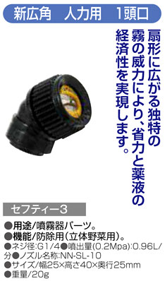 〔セフティー3〕新広角　人力用　1頭口