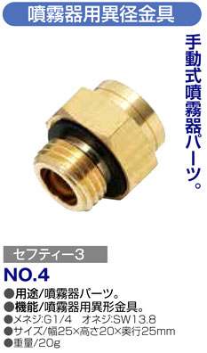 〔セフティー3〕噴霧器用異径金具