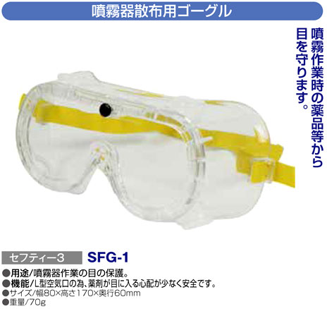 〔セフティー3〕噴霧器散布用ゴーグル