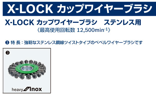 X-LOCKベベルワイヤーブラシ（ツイストタイプ）