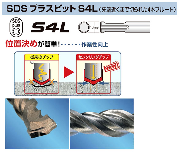 お買い得5本入りSDSプラスビットS4Lショートタイプ