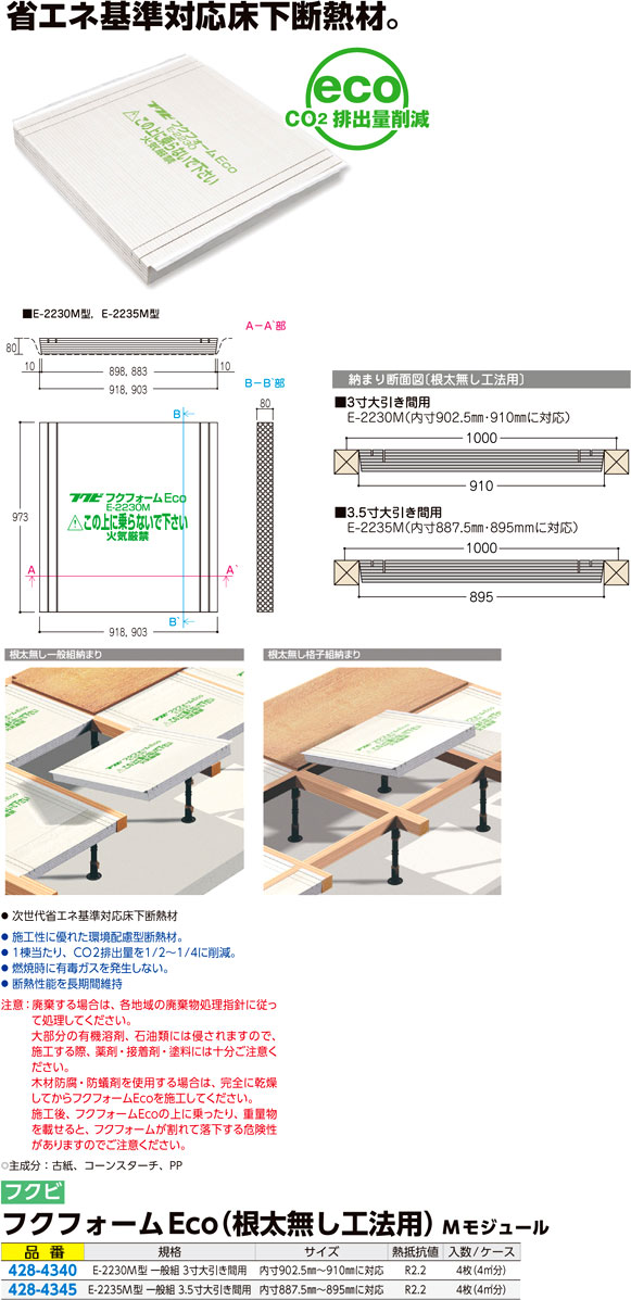 フクフォームＥｃｏ（根太無し工法用）Mモジュール