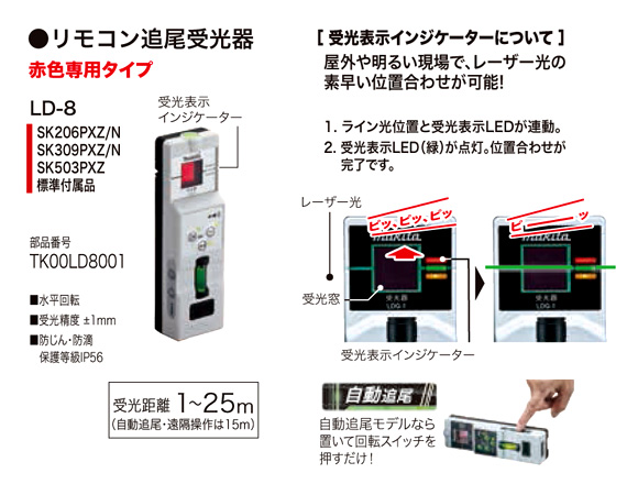 リモコン追尾受光器(赤色レーザー専用タイプ)