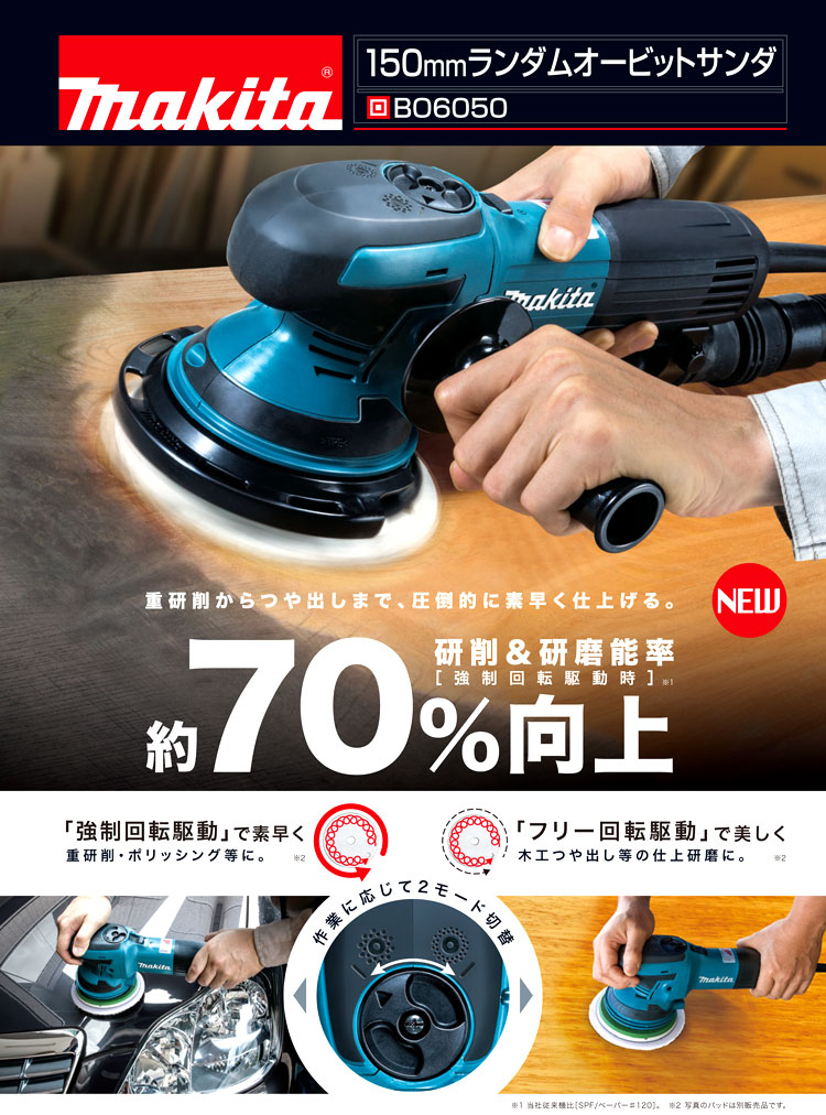 マキタ(Makita) ランダムオービットサンダ ペーパー寸法 150mm BO6050-