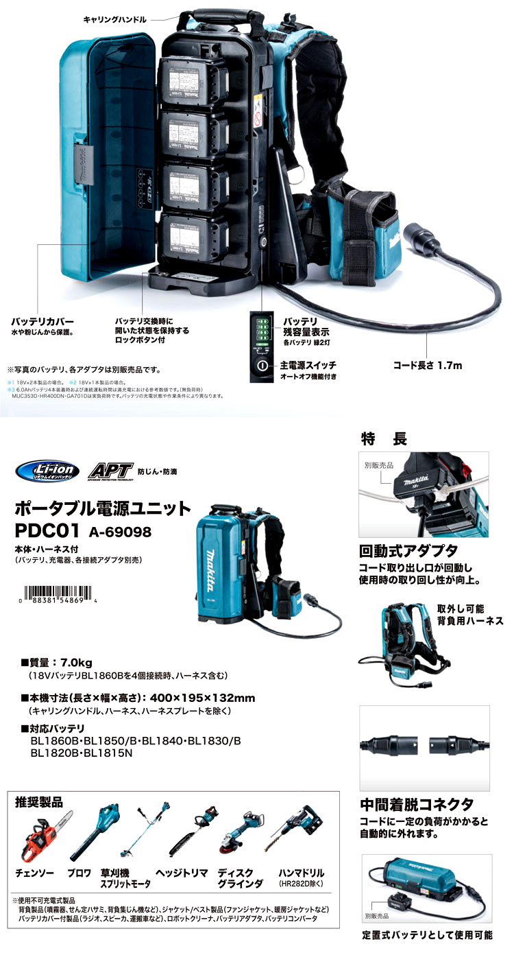 新登場 マキタ Makita ポータブル電源ユニット A-69098