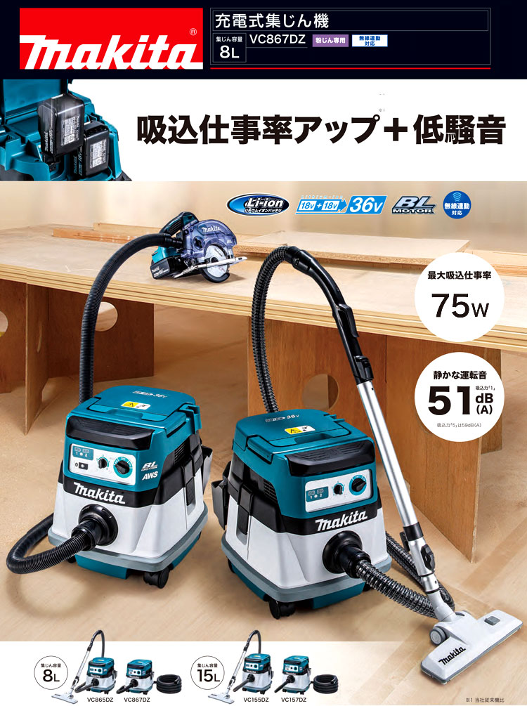 18+18V(36V)充電式集じん機（粉じん専用）【本体のみ】〔無線連動対応