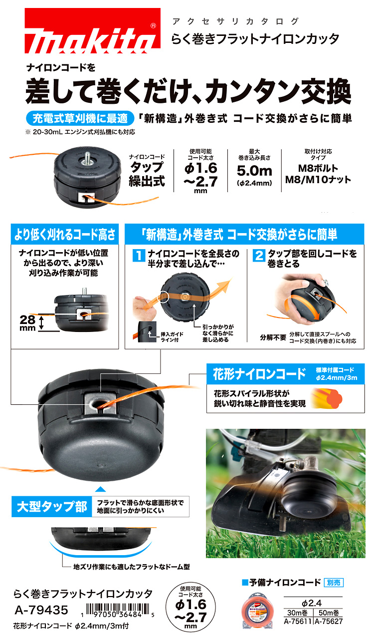 らく巻きフラットナイロンカッタ