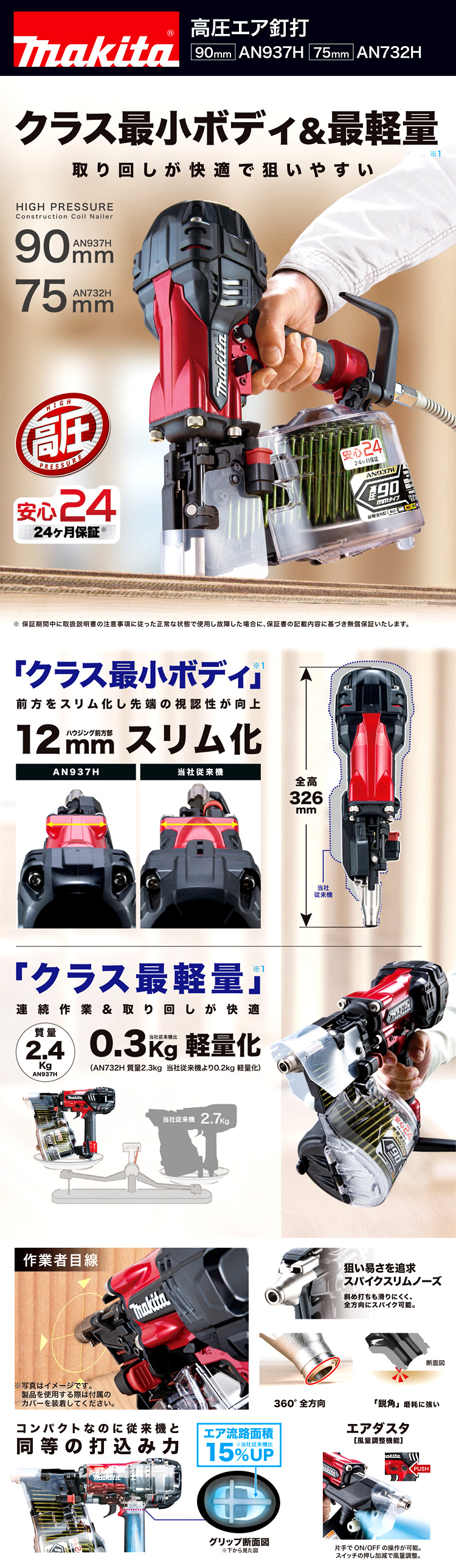 高圧エア釘打【躯体・下地・2×4・コンクリ・鋼板】