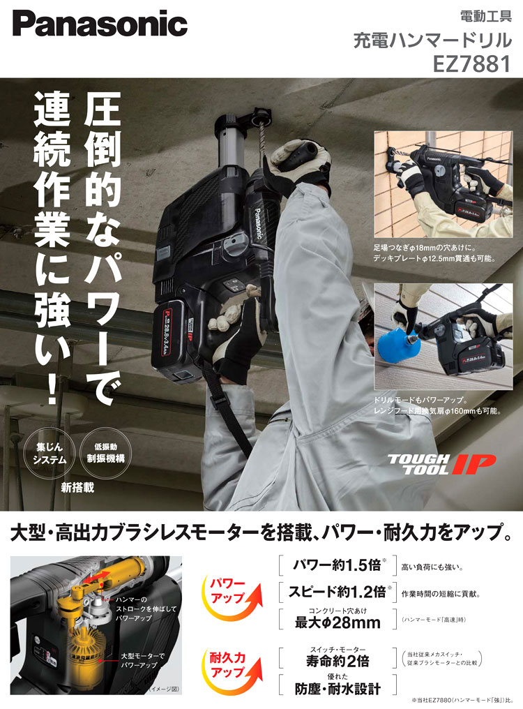 28.8V【3.4Ah電池付】充電ハンマードリル