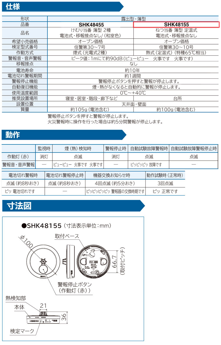 話題の行列 SHK48155 熱式 火災報知器 パナソニック ねつ当番 薄型 2021年 電池式 discoversvg.com