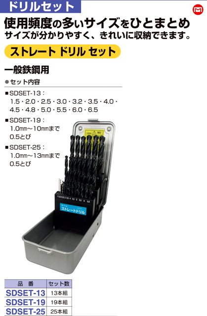 ギフト マーベル ストレートドリルセット 25本組 SDSET-25