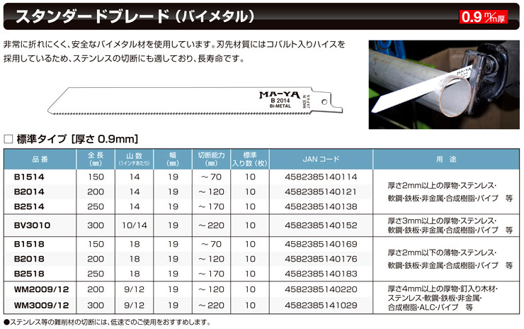 セーバーソースタンダードブレード（バイメタル）(10枚入）