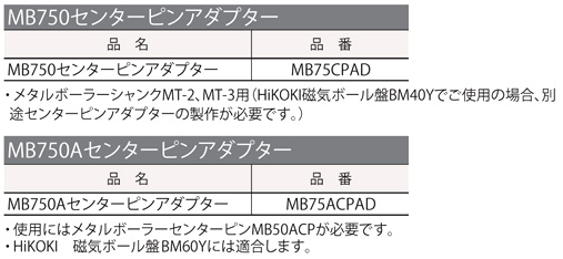 メタルボーラー用センターピンアダプター