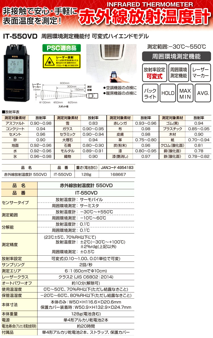 赤外線放射温度計