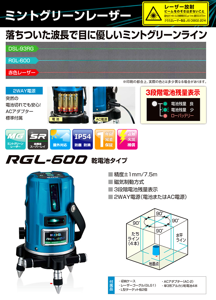 初回特典付 リアルグリーンレーザー 墨出し機 ケース付き ムラテック