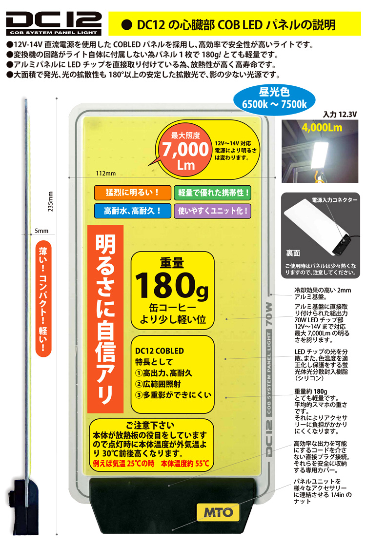 DC12COBシステムパネルライト