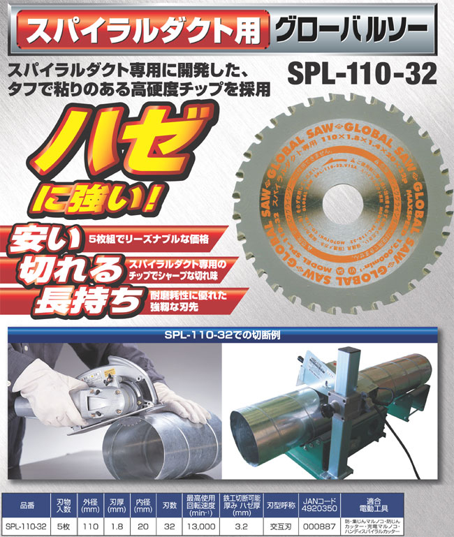 モトユキ グローバルソースパイラルダクト用【5枚セット】 SPL-110-32 