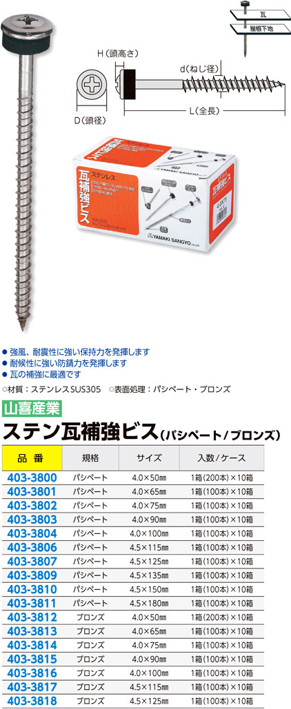 ステン瓦補強ビス