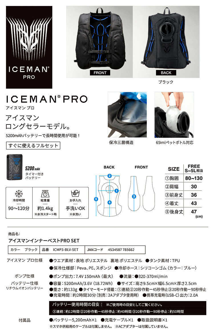 アイスマンインナーベストPROセット