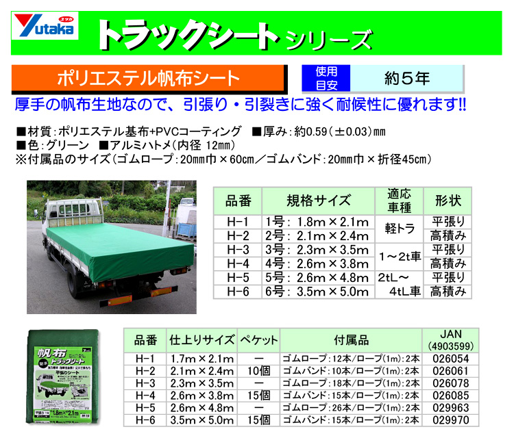 帆布トラックシート