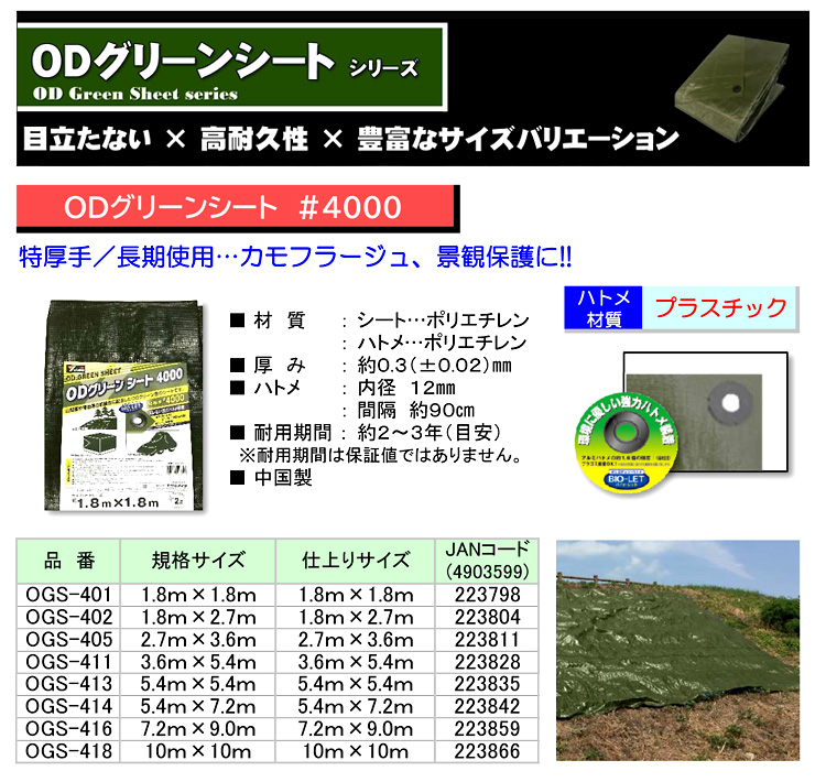 ODグリーンシート(#4000)