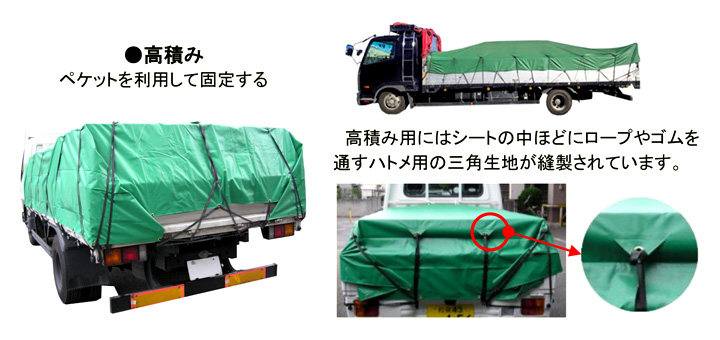 帆布トラックシート受注生産品(ペケット付)