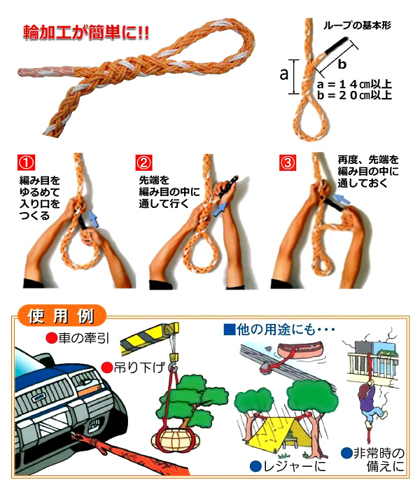 PE＆PP混紡重量用トリックロープ