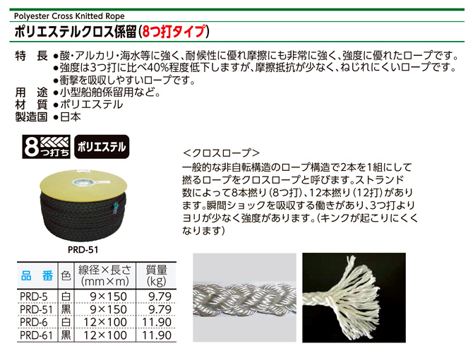 ポリエステルクロスロープ