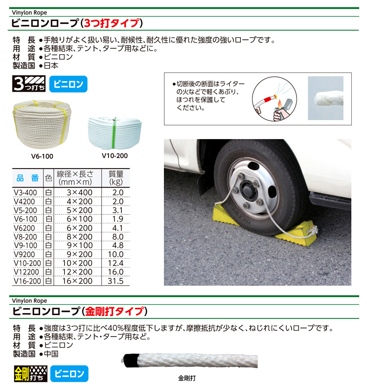 ビニロンロープ(巻物)