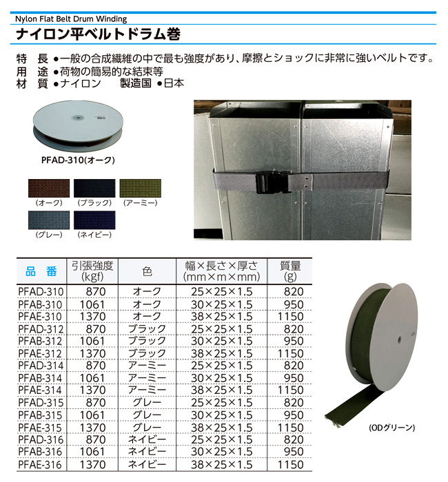 ナイロン平ベルト