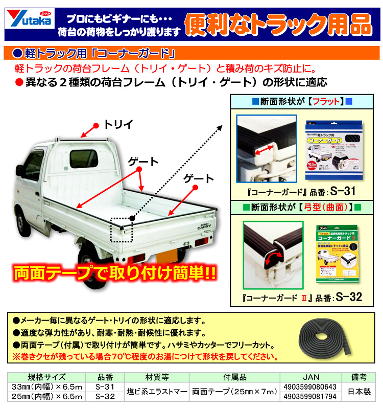 軽トラック用コーナーガード