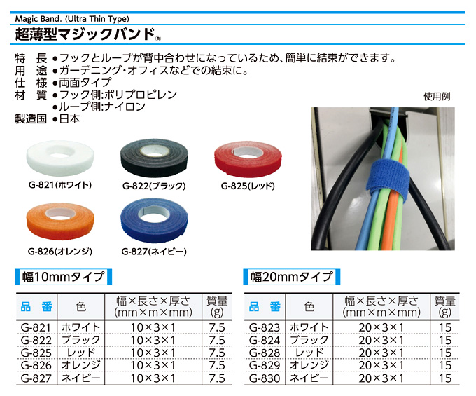 超薄型マジックバンド