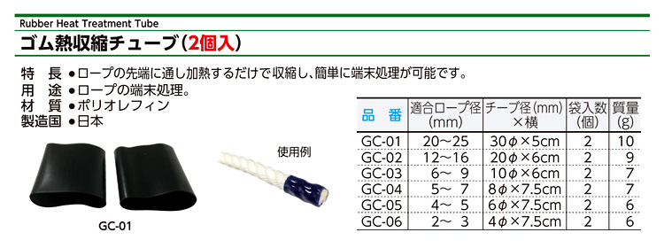 ロープ端末用熱収縮チューブ