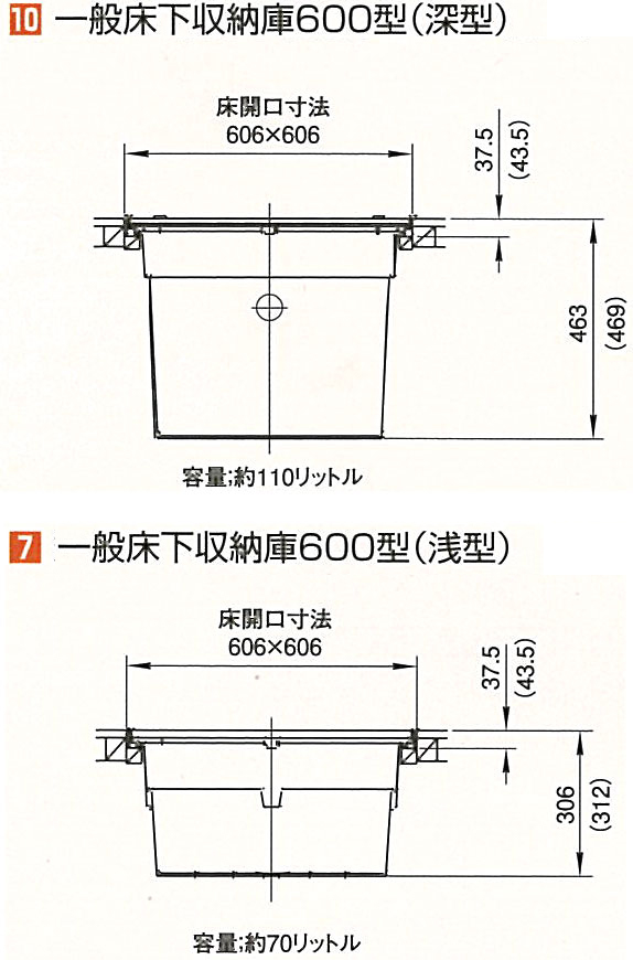 吉川化成 一般床下収納庫・樹脂コーナーパーツ仕様600型 6004SJ / 床下収納庫 / 建築内装資材 | 電動工具の道具道楽