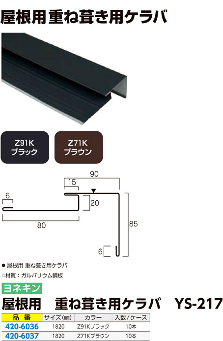 屋根用 重ね葺き用ケラバ