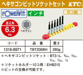 パワーフィットヘキサゴンビットソケットセット