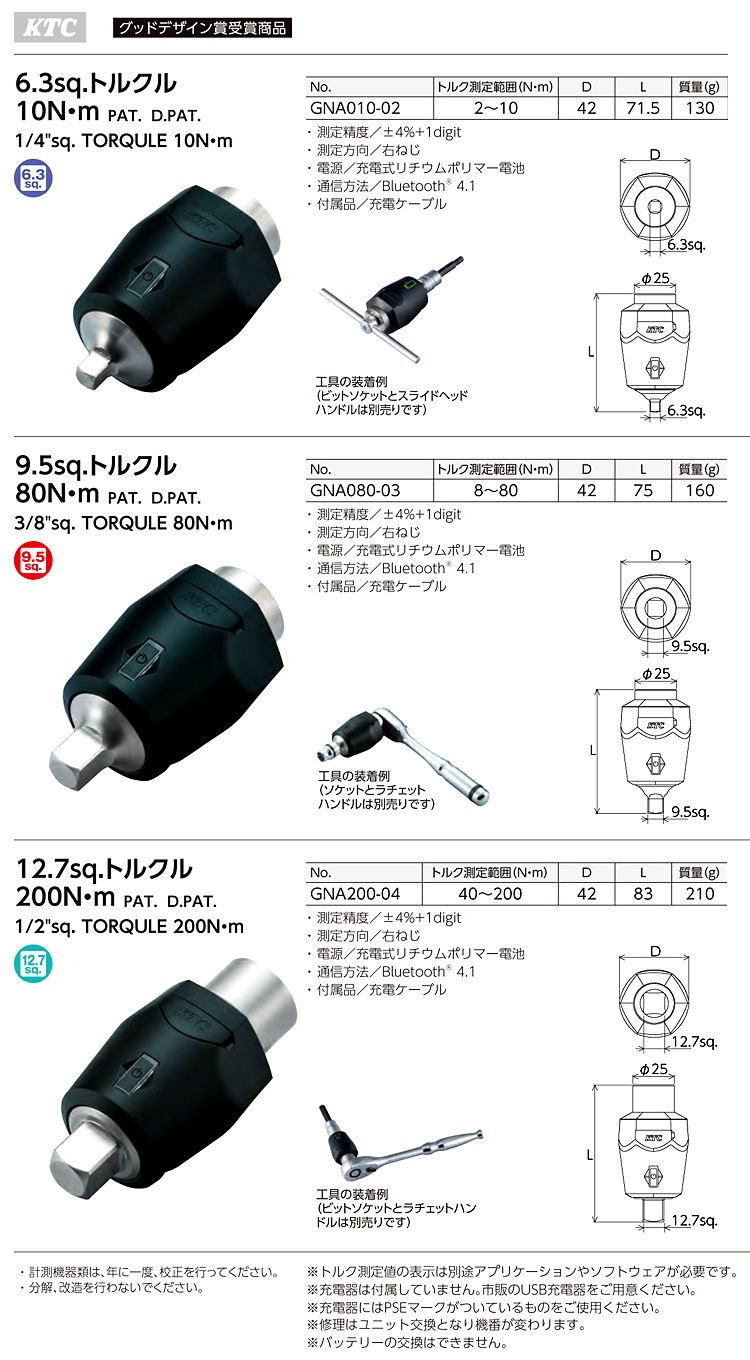 京都機械工具(KTC) デジタルトルクレンチ TORQULE(トルクル) GNA200-04